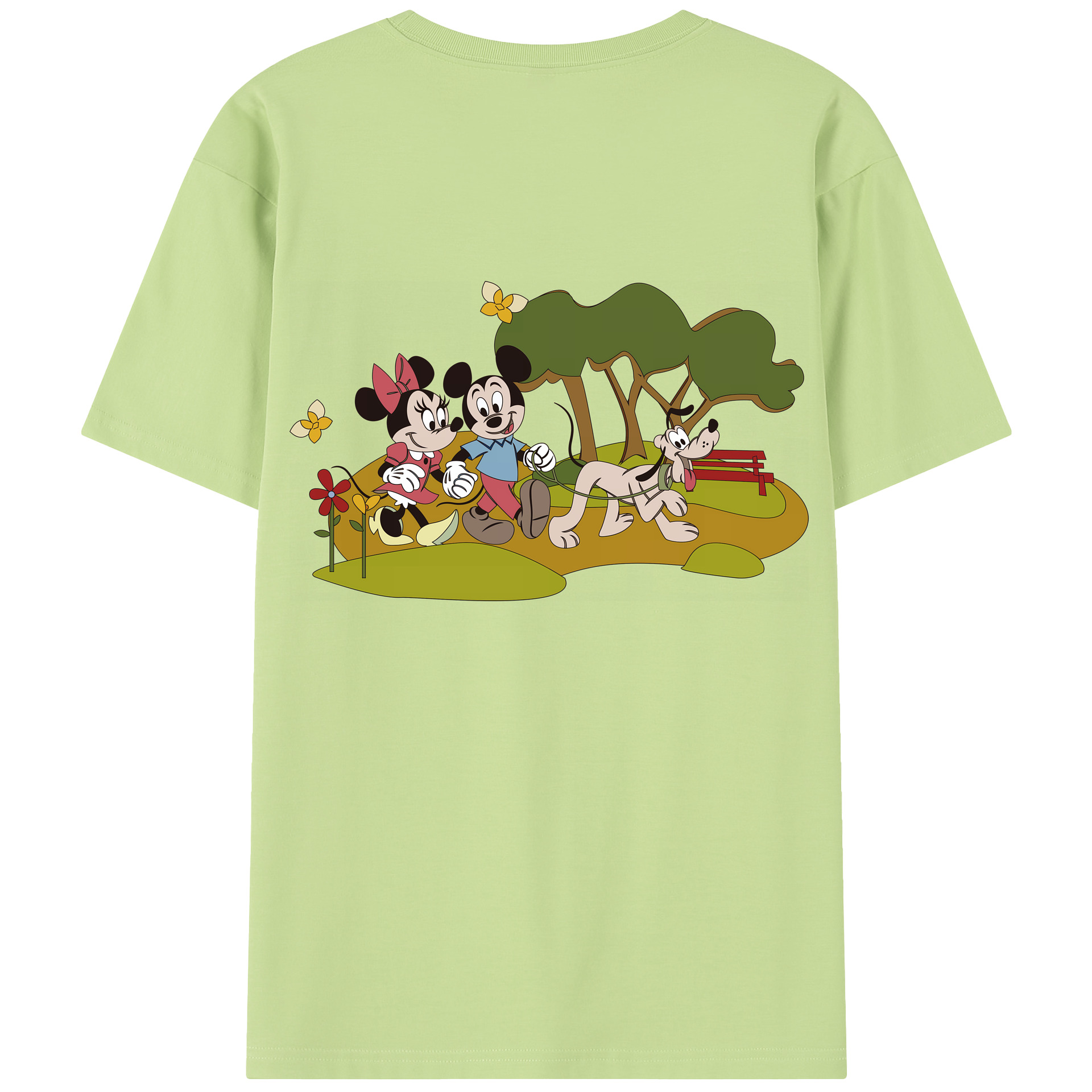 （画像用） ミッキーマウス Mickey Mouse 綿100％半袖Tシャツ（背面プリント）